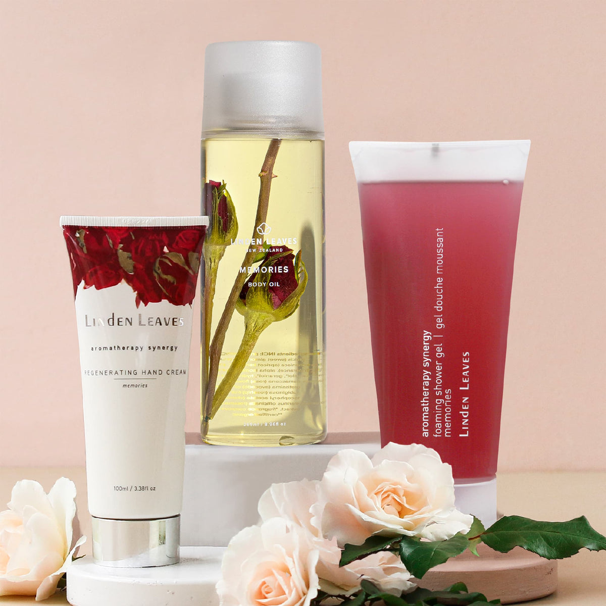 Memories Body Oil 265ml & matching Shower Gel & Hand Cream 