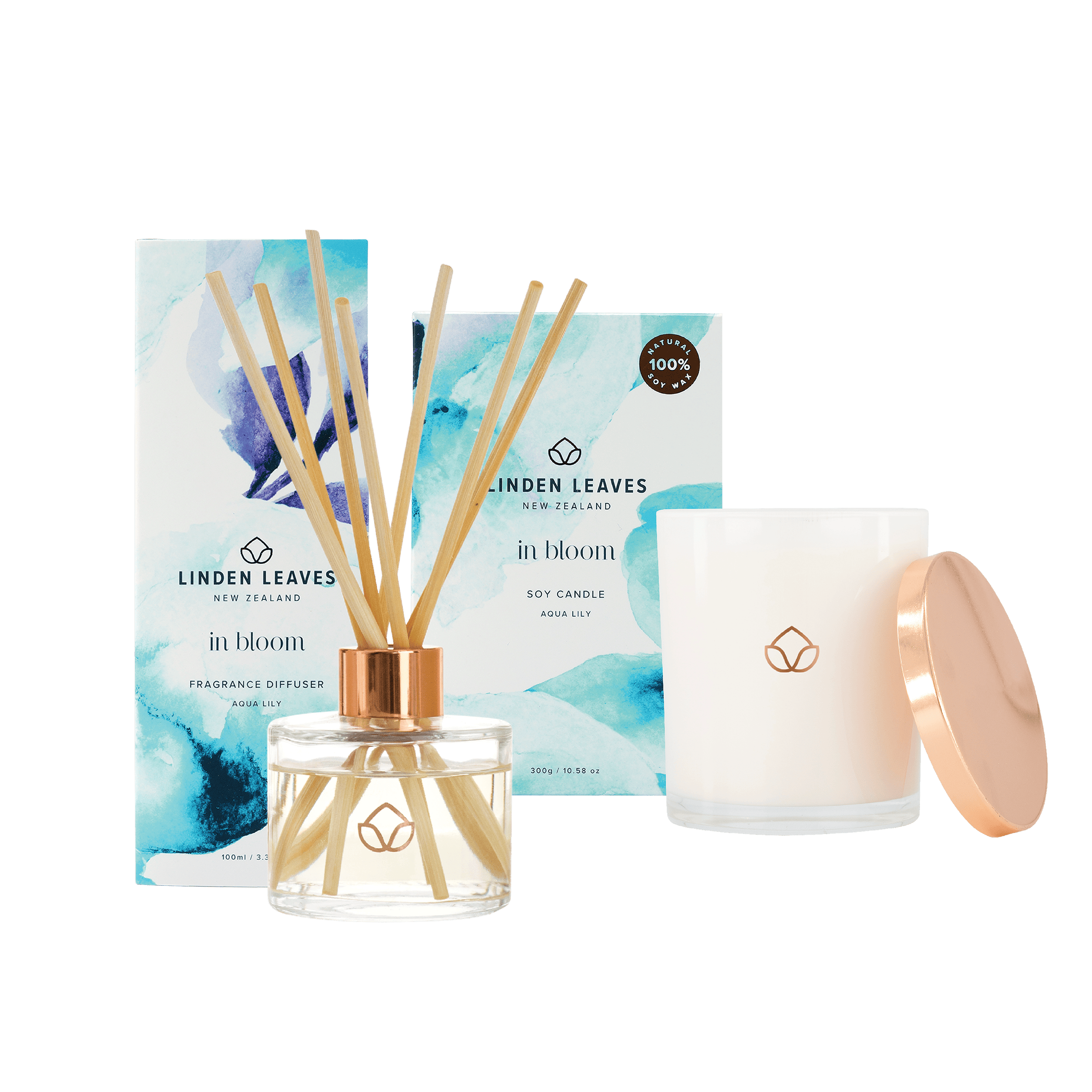 Aqua Lily Fragranced Candle and Diffuser Bundle