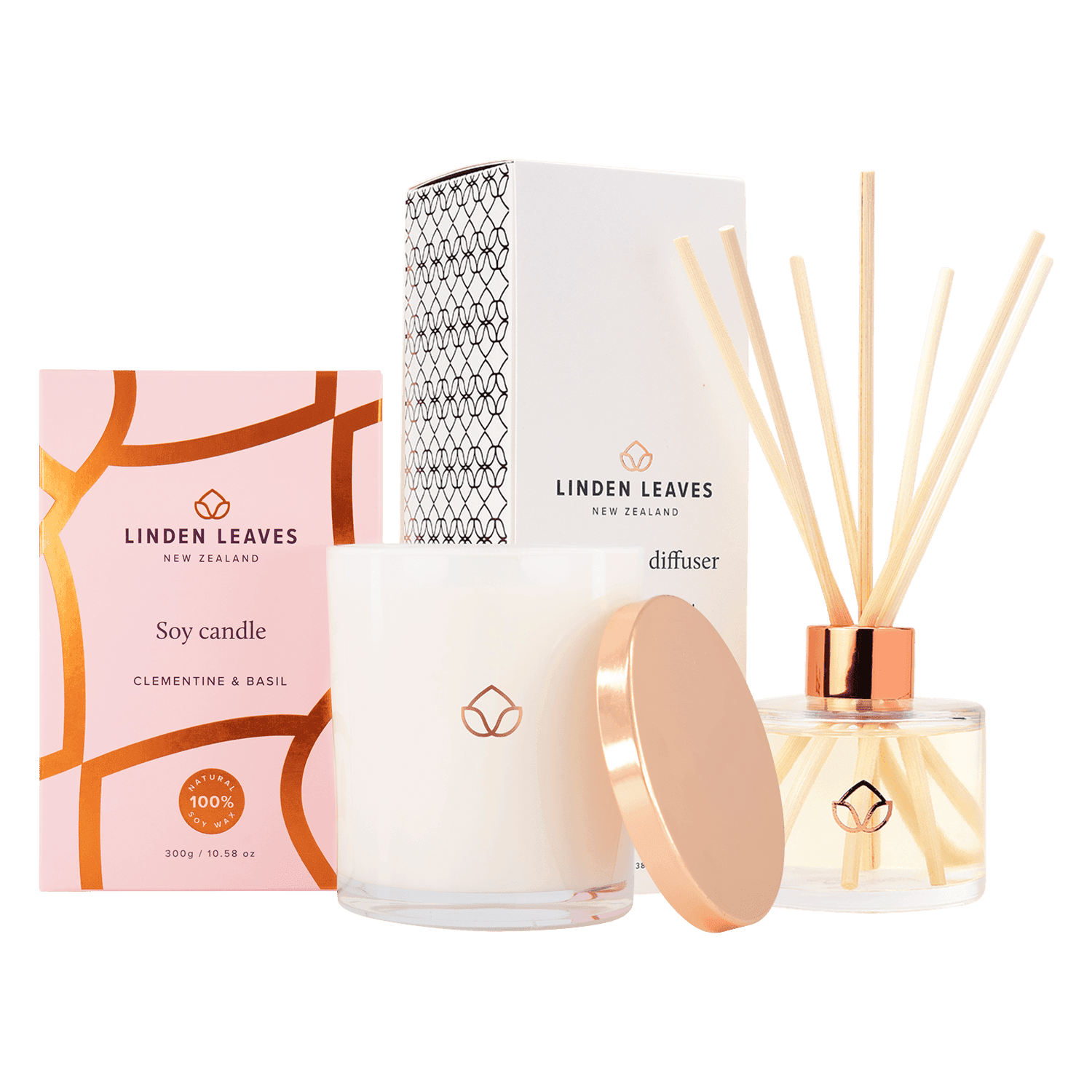 Clementine & Basil Soy Candle & Fragrance Diffuser