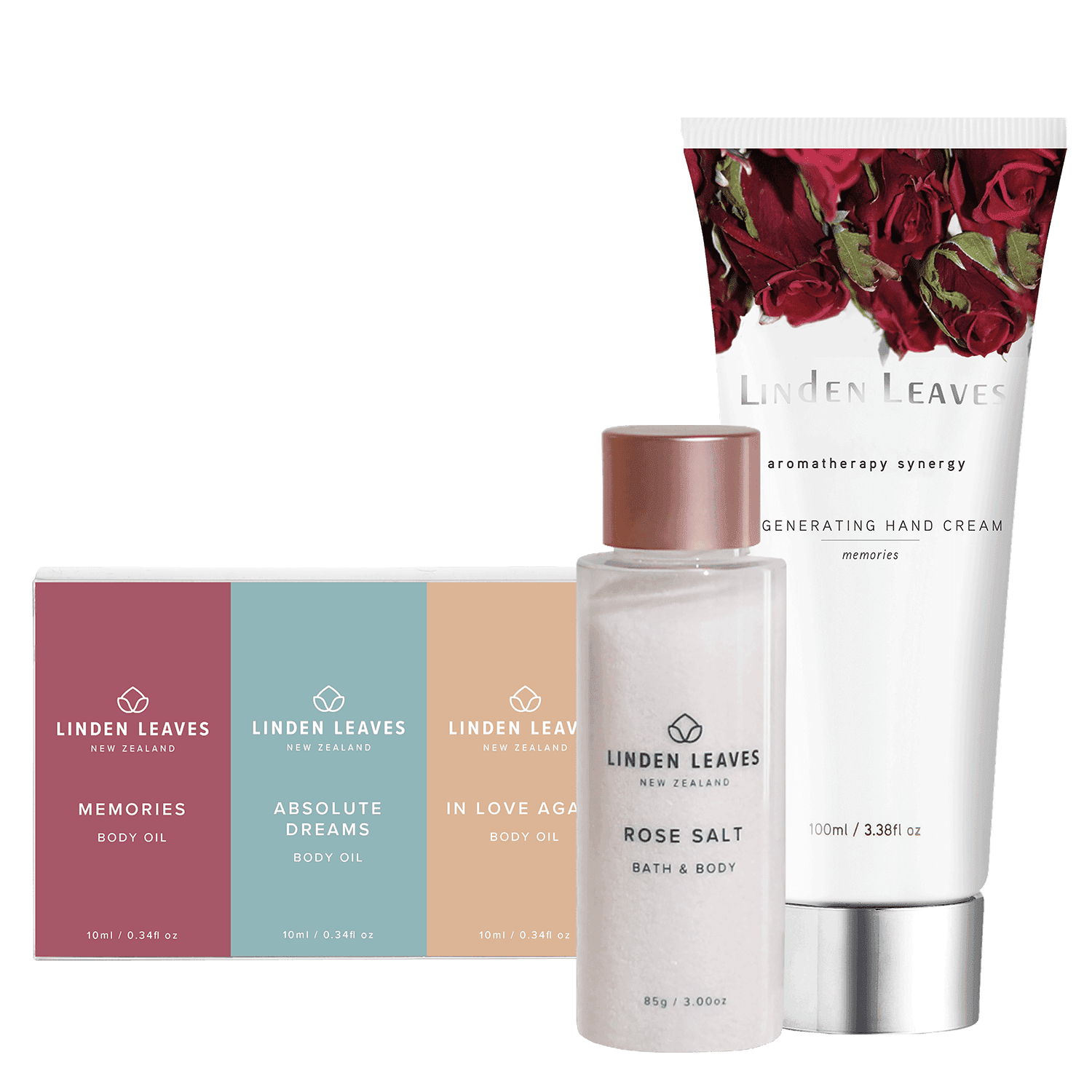 Body Oil Selection, Rose Salt & Memories Hand Cream