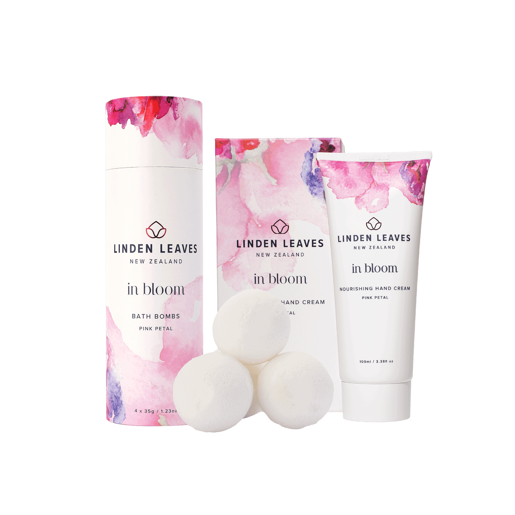 Pink Petal Hand Cream and Bath Bombs