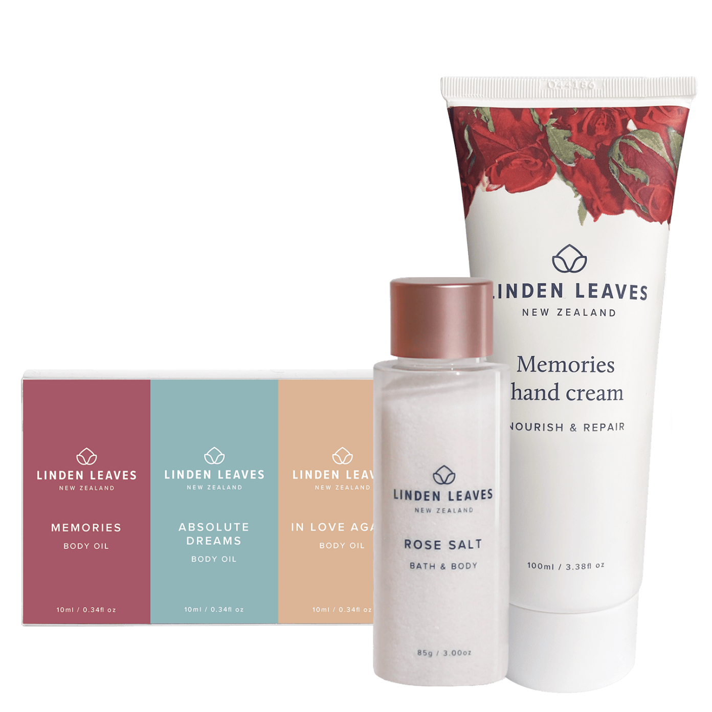 Body Oil Selection, Rose Salt & Memories Hand Cream