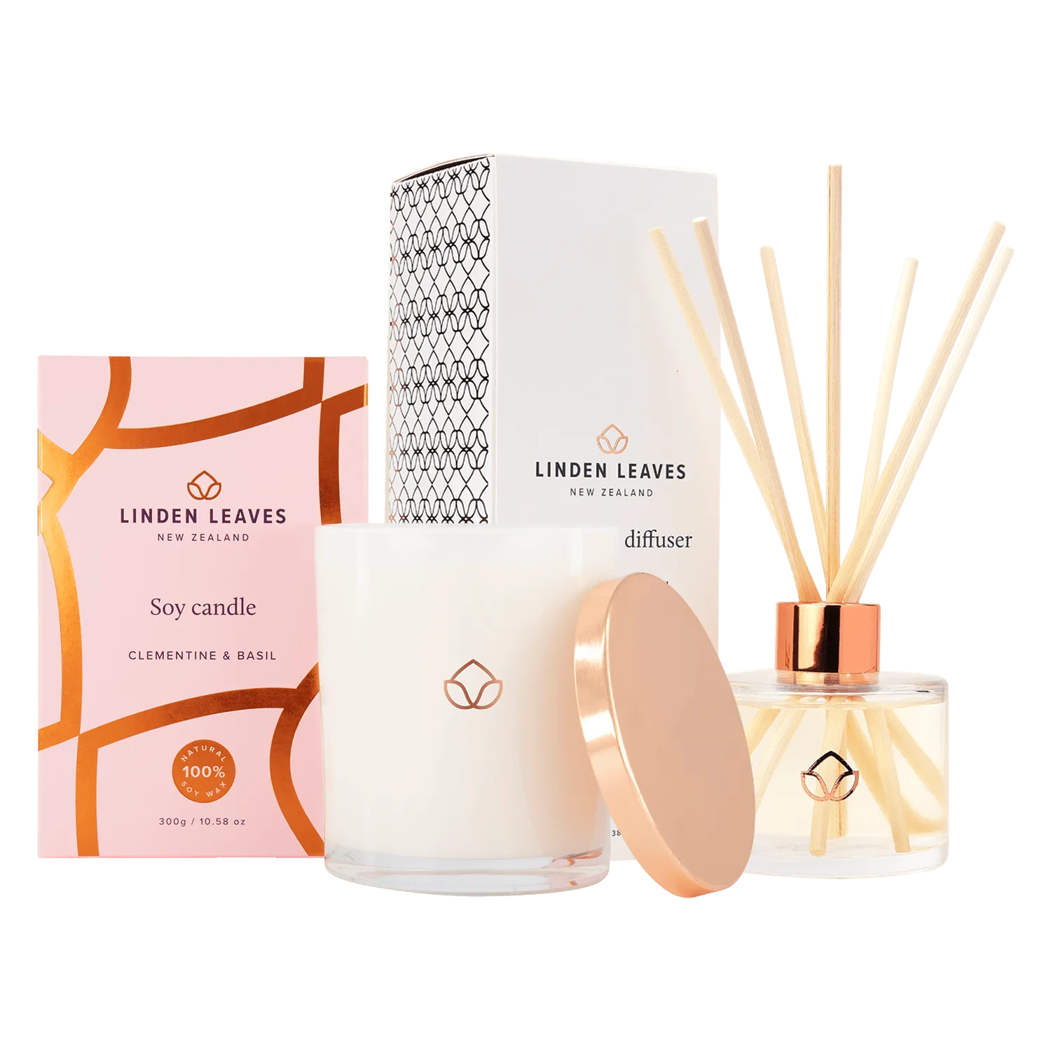Clementine & Basil Soy Candle & Fragrance Diffuser